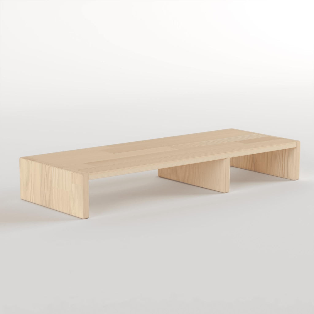 Handmade Solid Pine Wood Monitor Stand: Ergonomic Desk Riser
