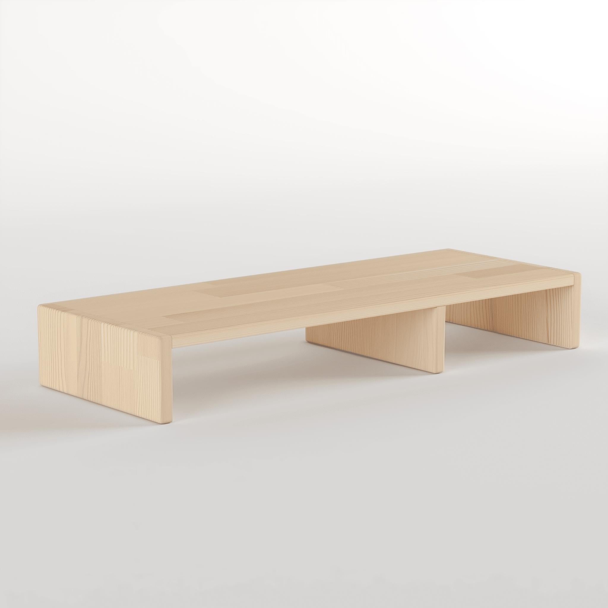 Handmade Solid Pine Wood Monitor Stand: Ergonomic Desk Riser