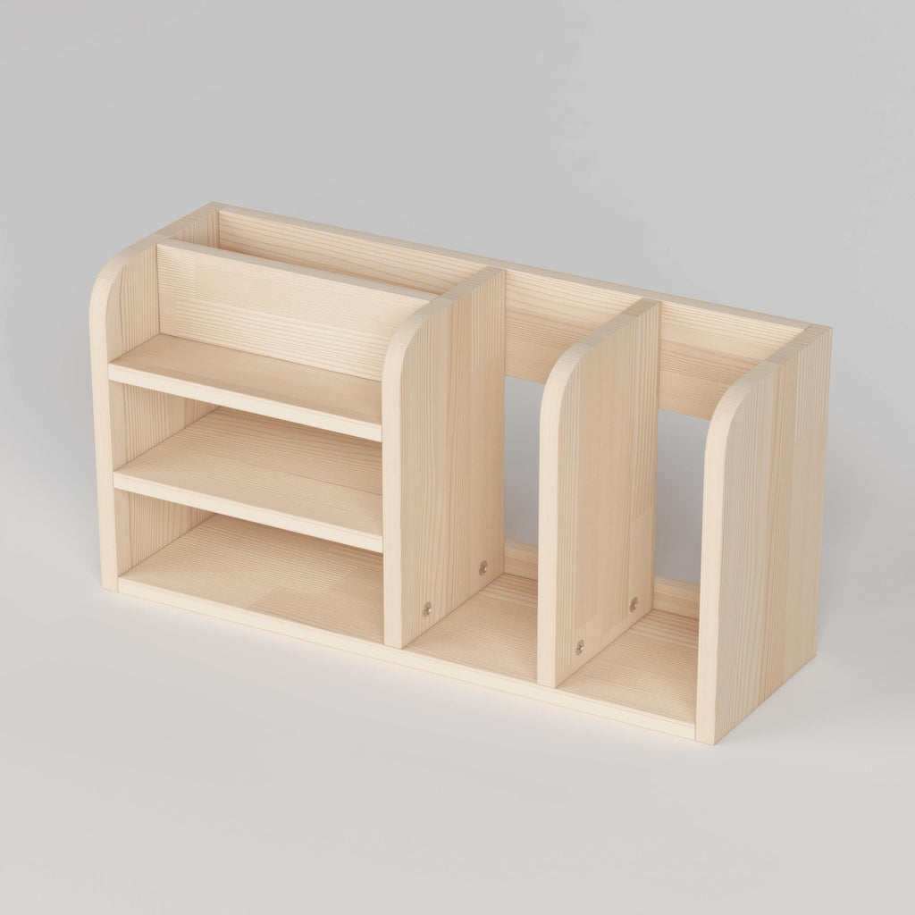 Handmade Pine Desk Shelf: Nordic Style Desktop Organizer