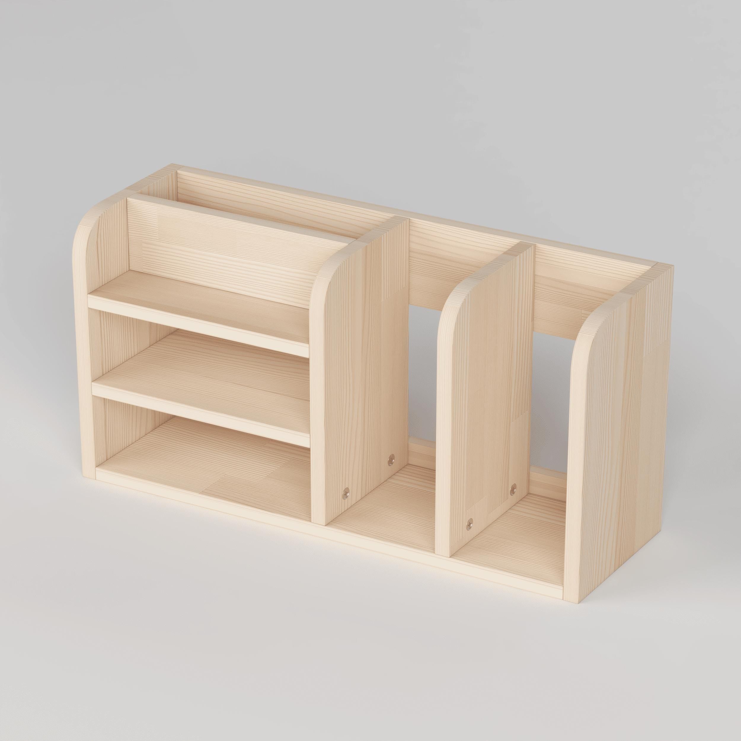 Handmade Pine Desk Shelf: Nordic Style Desktop Organizer