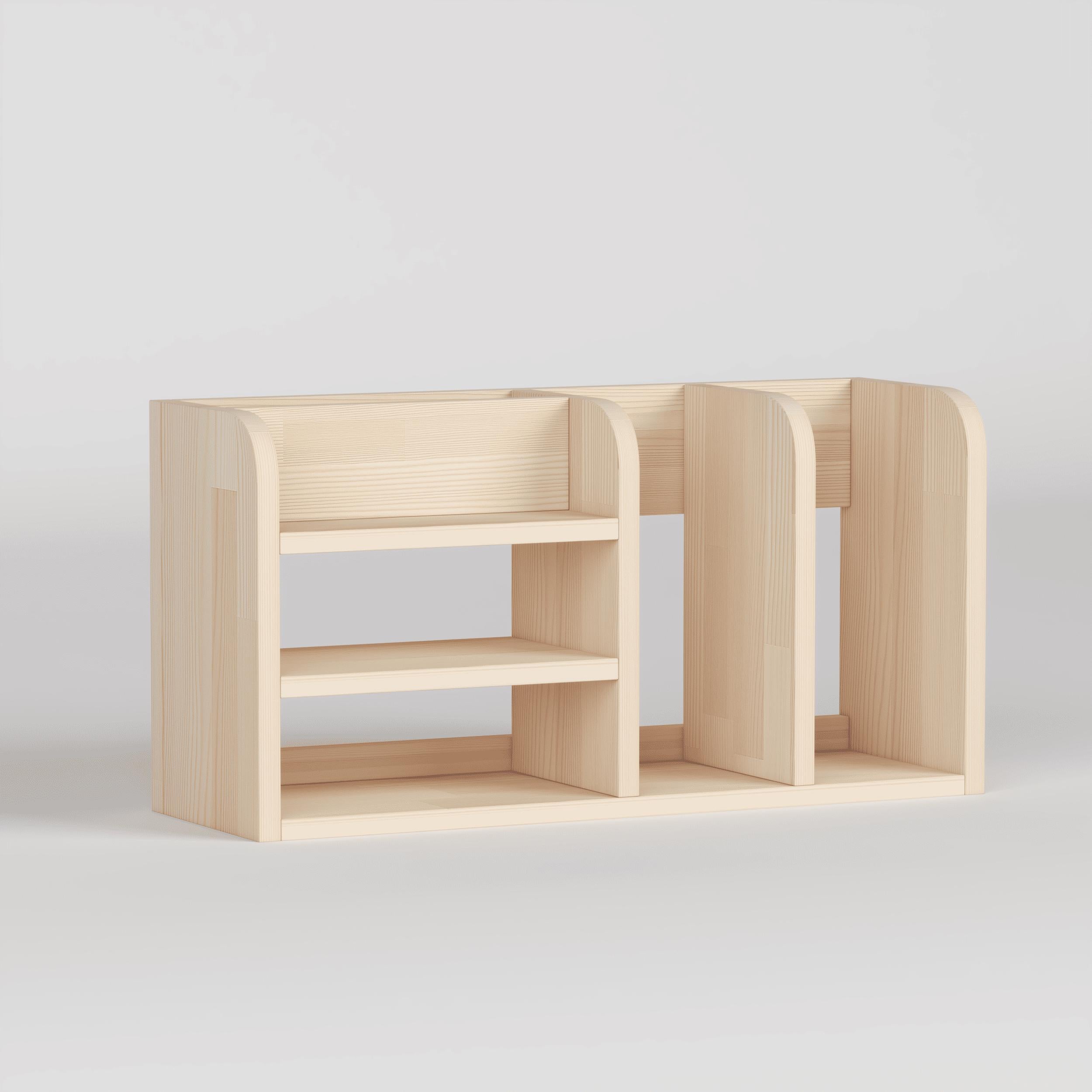 Handmade Pine Desk Shelf: Nordic Style Desktop Organizer