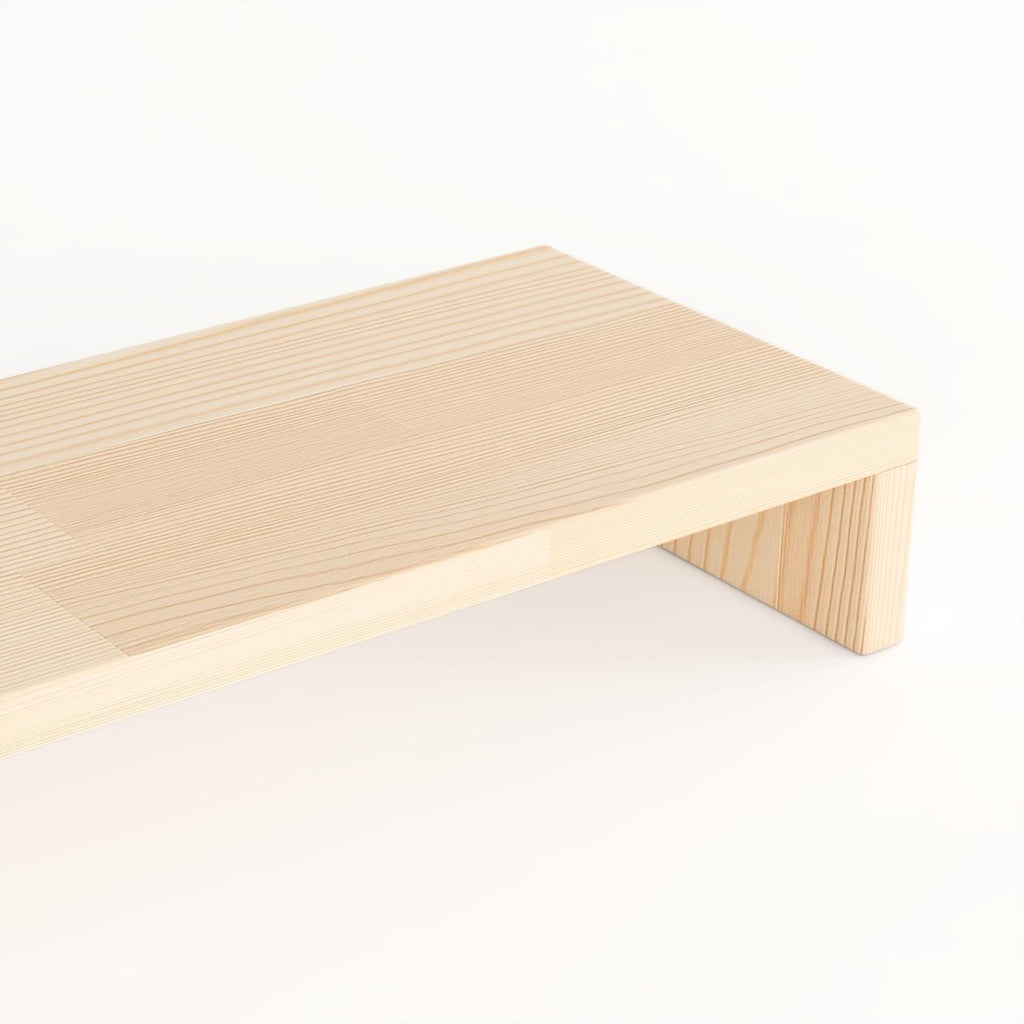 Handmade Pine Wood Monitor Riser: Ergonomic Desk Organizer
