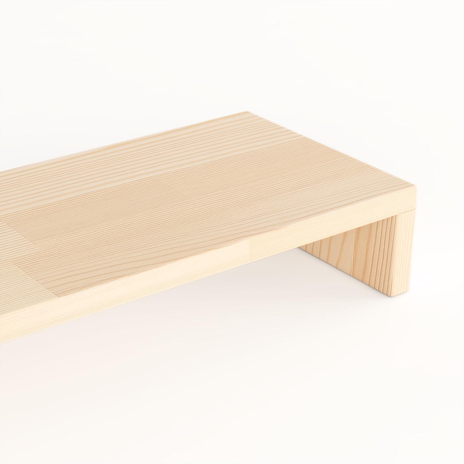 Handmade Pine Wood Monitor Riser: Ergonomic Desk Organizer