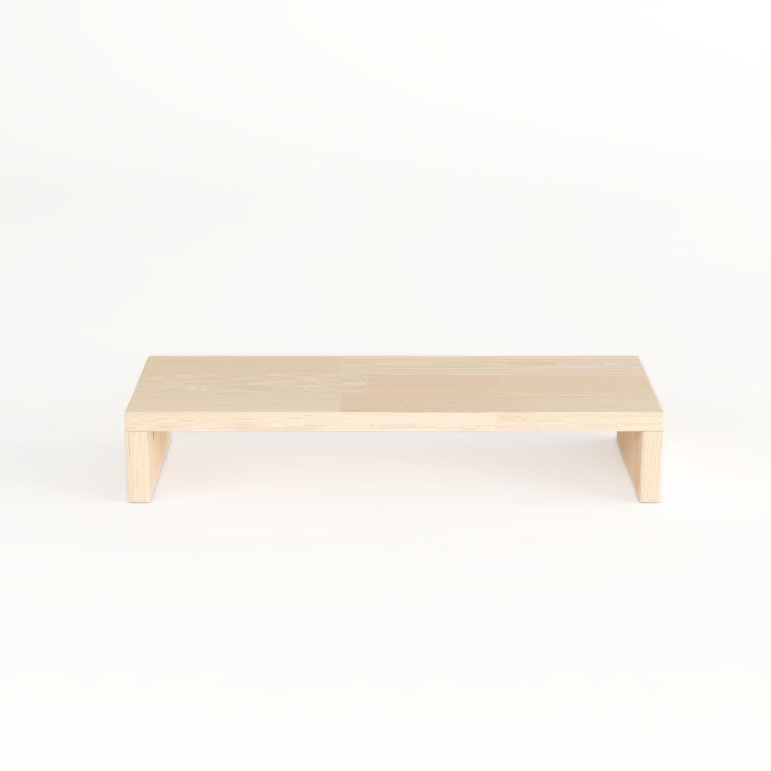 Handmade Pine Wood Monitor Riser: Ergonomic Desk Organizer