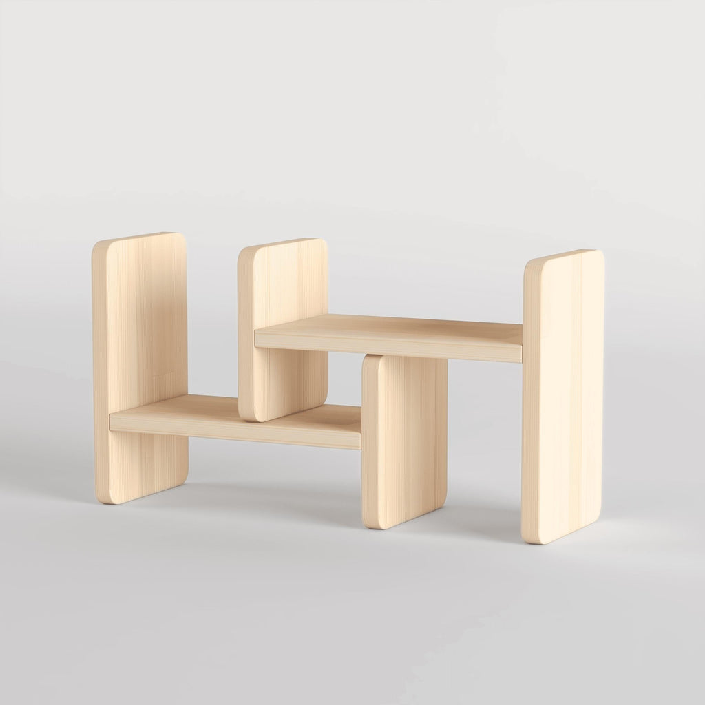 Handmade Solid Pine Desk Shelf: Minimalist Office Organizer