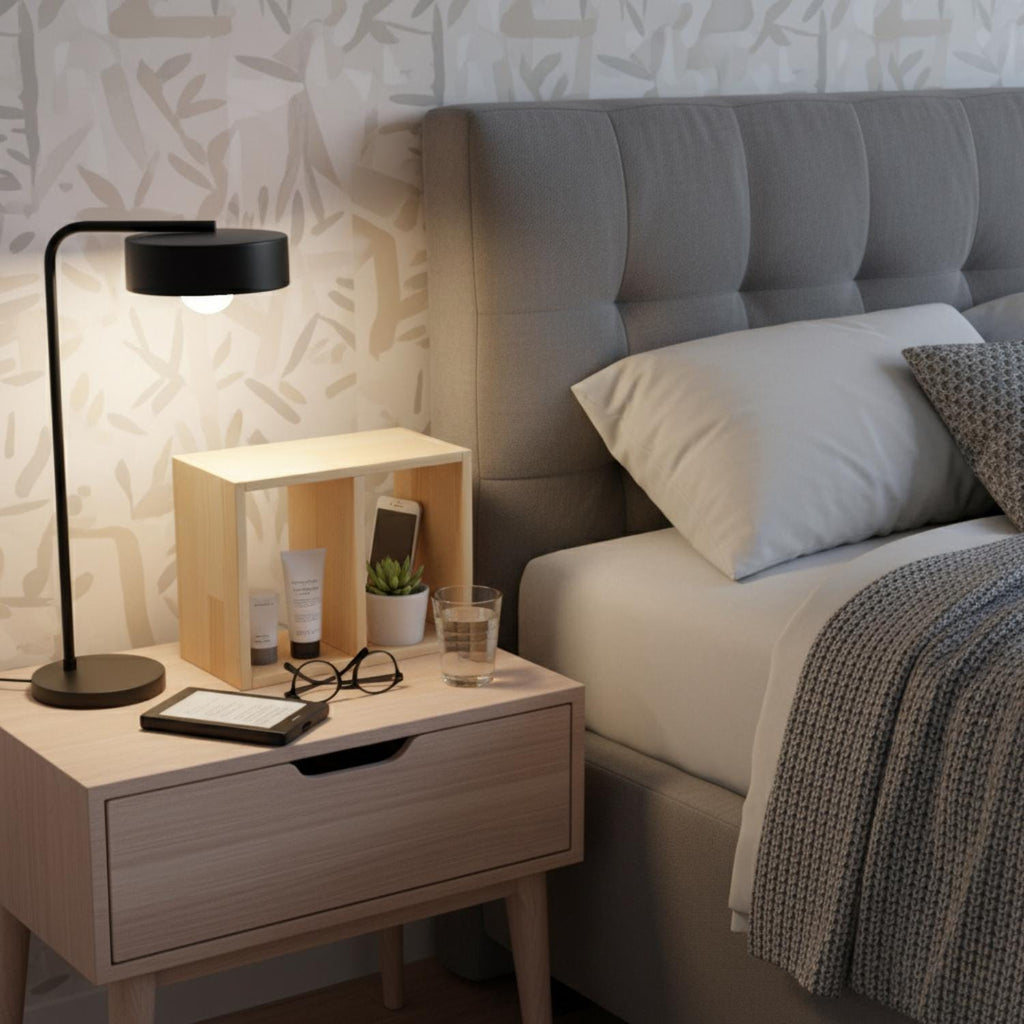 Handmade Pine Desk Shelf: Nordic Office Decor, Minimalist Bookshelf