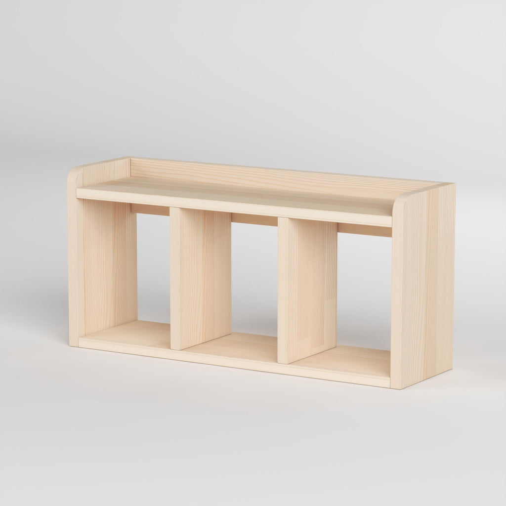 Solid Pine Desk Shelf | Minimalist Japandi Organizer | Eco-Friendly Home Office Storage
