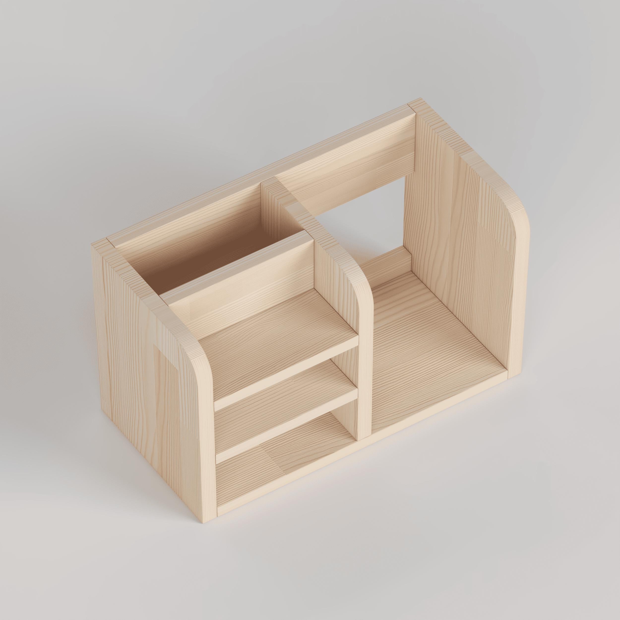 Handmade Pine Desk Shelf | Scandinavian Modern Office Organizer for Books and Stationery