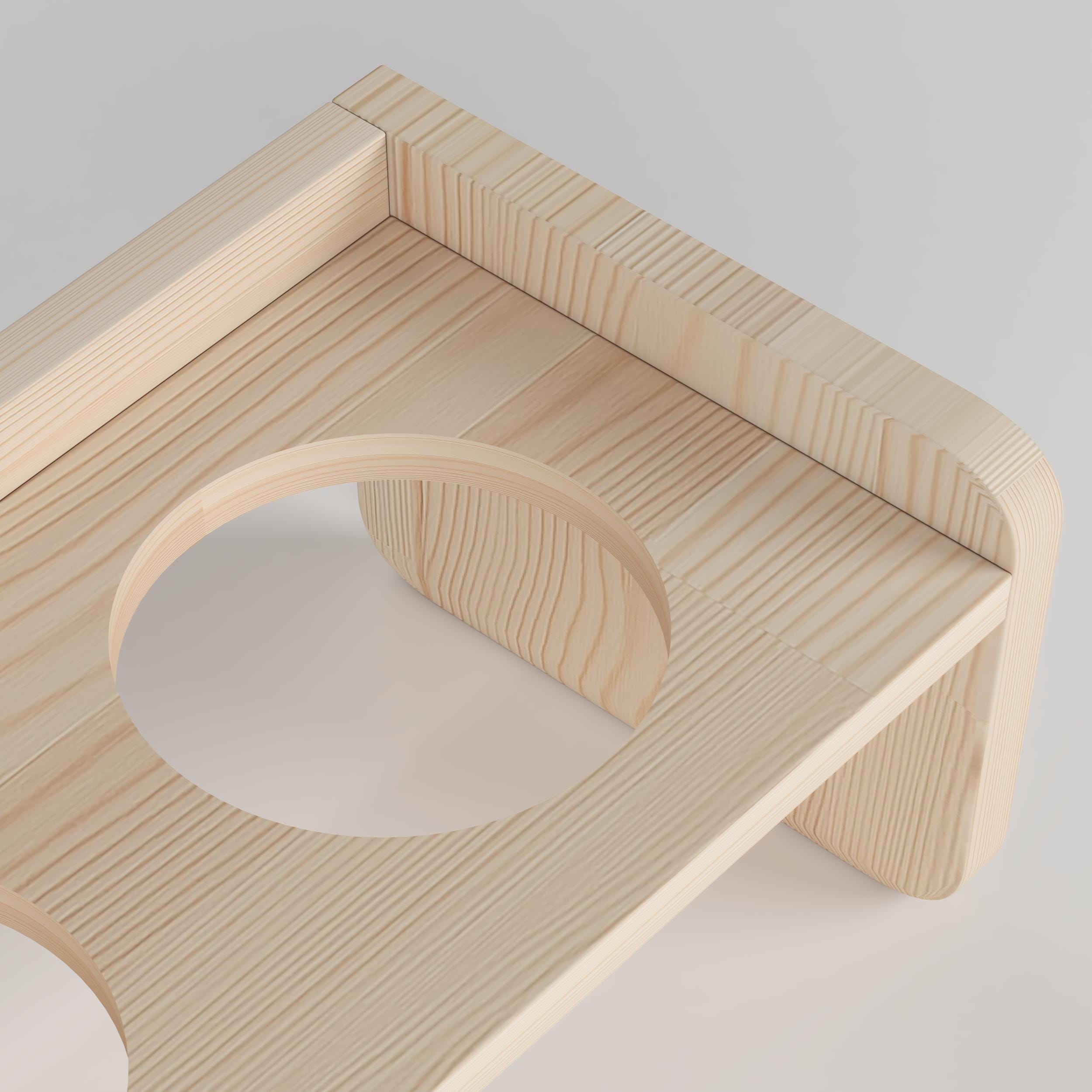 Handmade Pine Dog Bed & Feeder Set for Small Pets