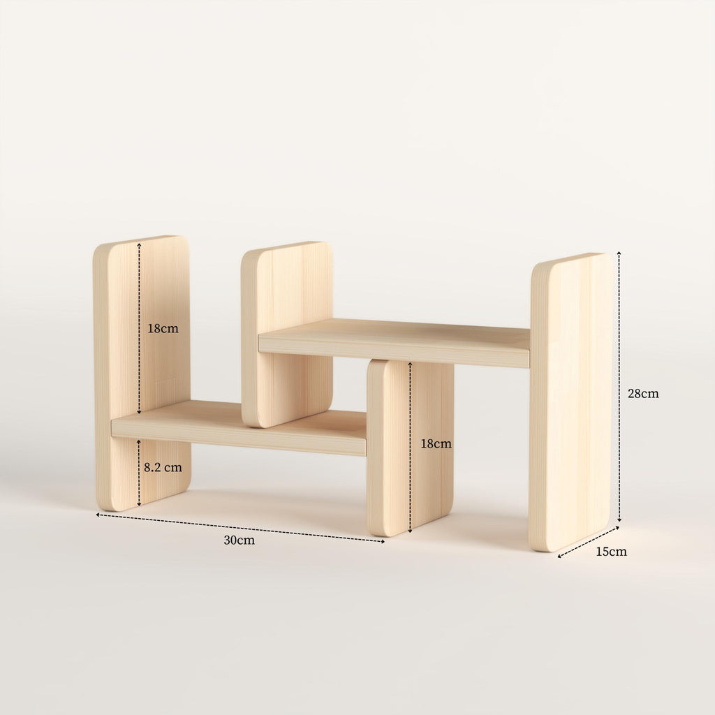 Handmade Solid Pine Desk Shelf: Minimalist Office Organizer