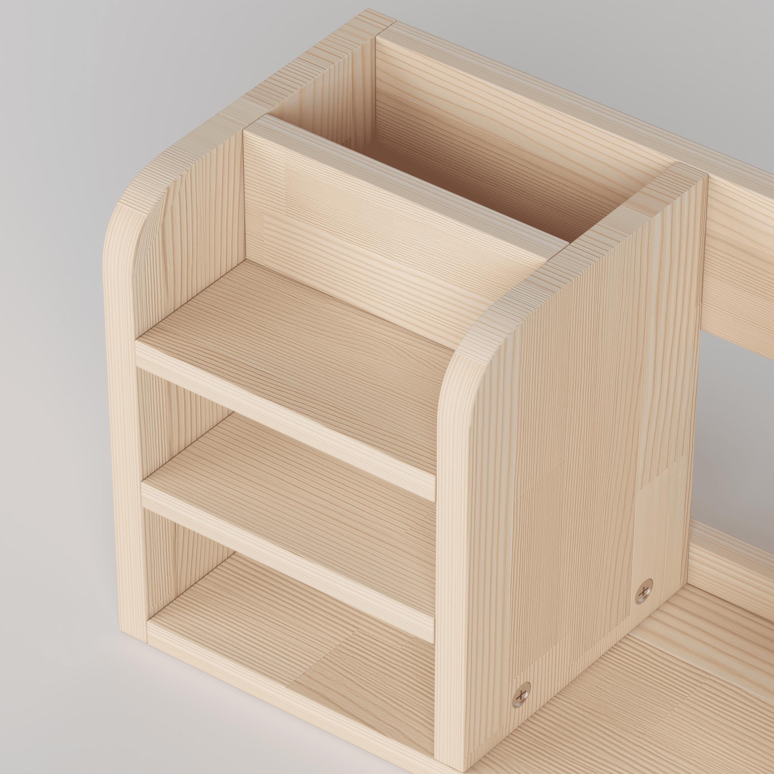 Handmade Pine Desk Shelf | Scandinavian Modern Office Organizer for Books and Stationery