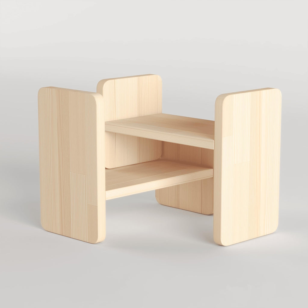 Handmade Solid Pine Desk Shelf: Minimalist Office Organizer