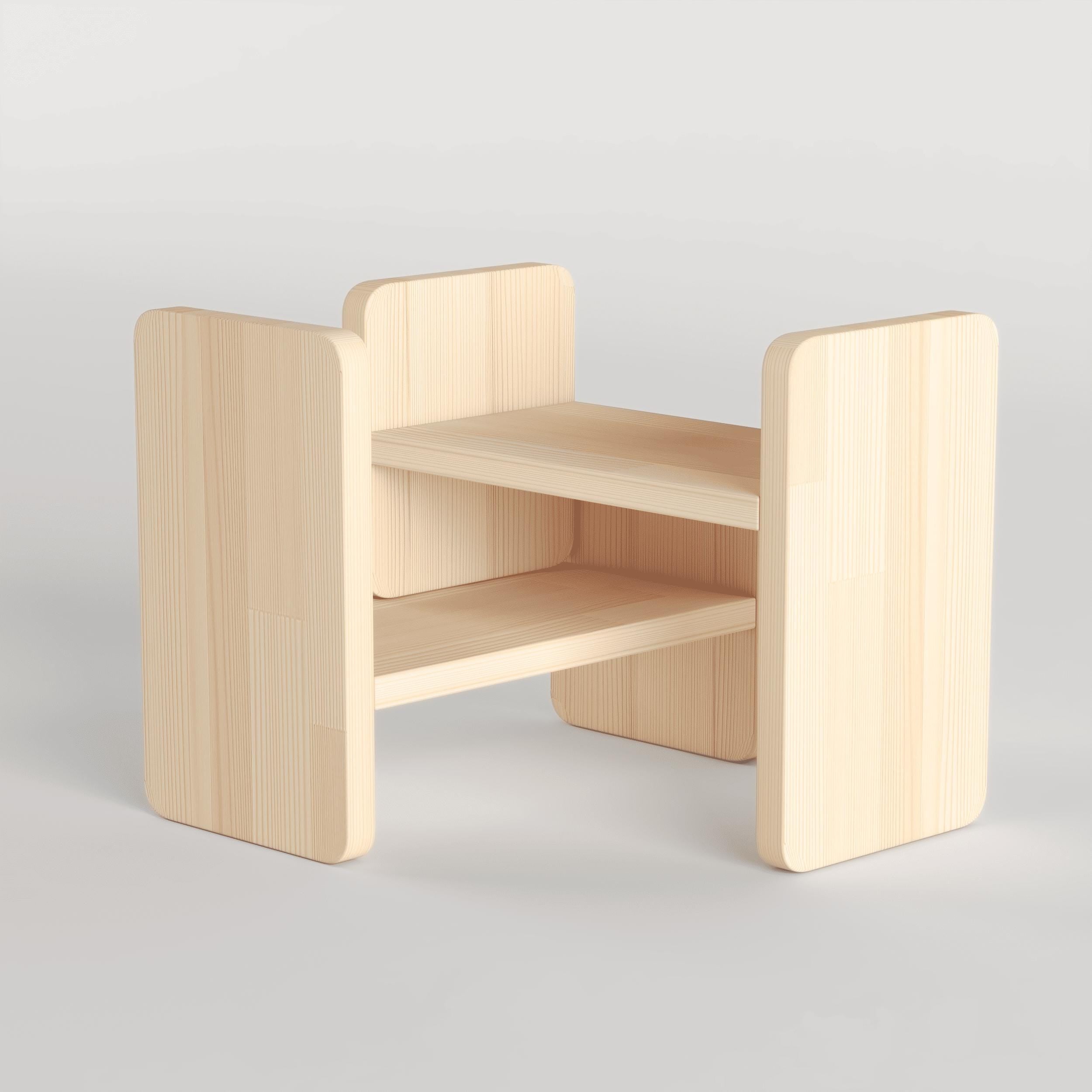 Handmade Solid Pine Desk Shelf: Minimalist Office Organizer