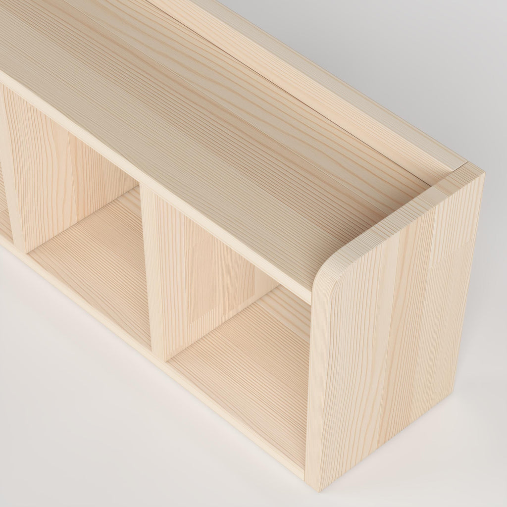 Solid Pine Desk Shelf | Minimalist Japandi Organizer | Eco-Friendly Home Office Storage
