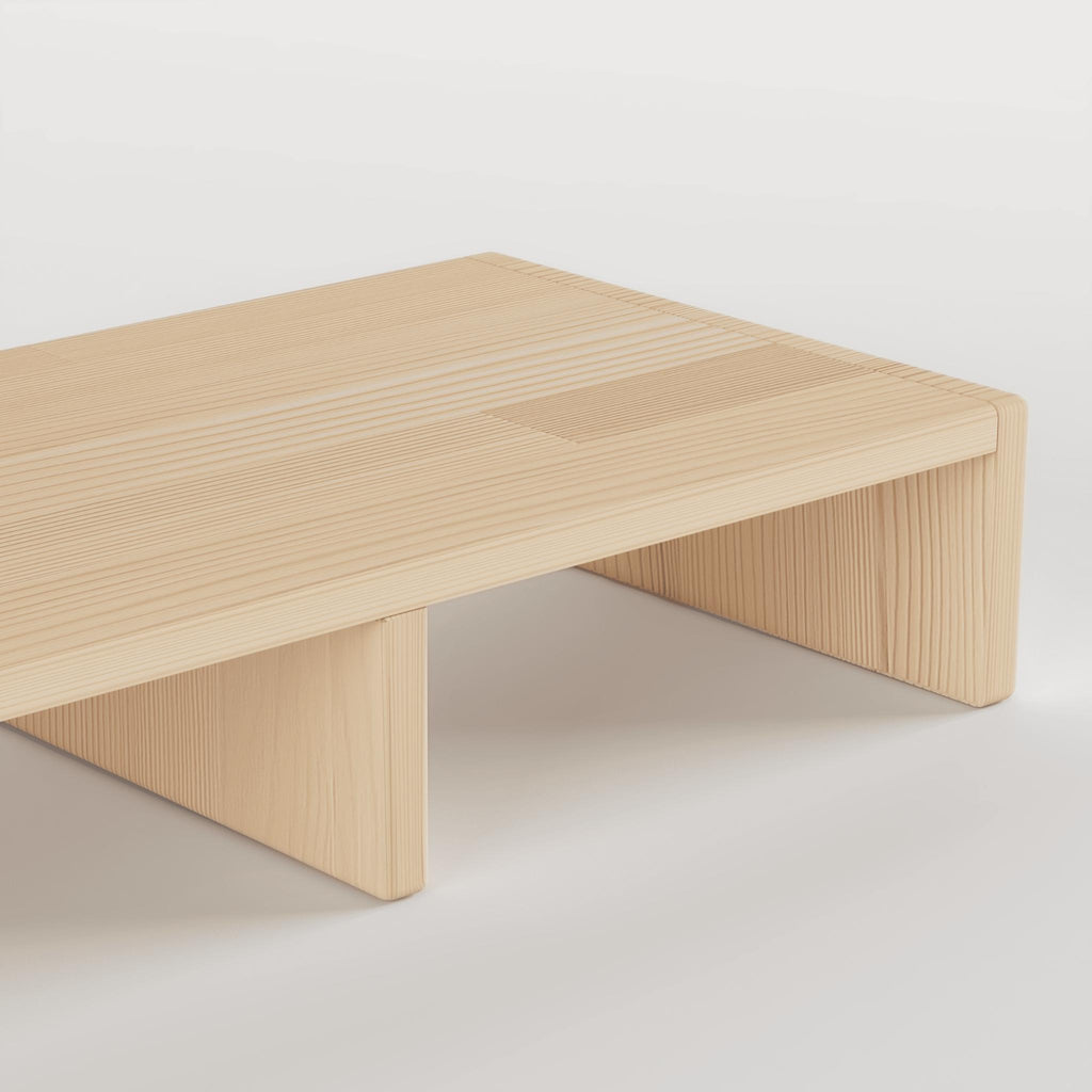 Handmade Solid Pine Wood Monitor Stand: Ergonomic Desk Riser