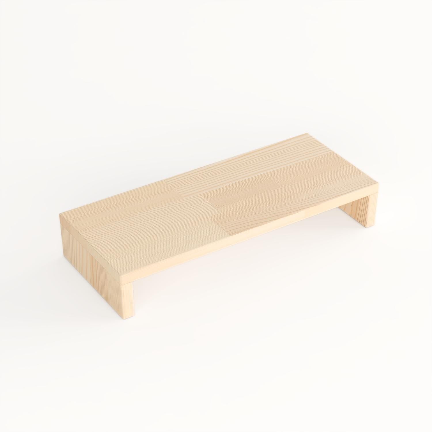 Handmade Pine Wood Monitor Riser: Ergonomic Desk Organizer