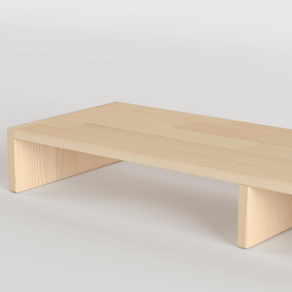 Handmade Solid Pine Wood Monitor Stand: Ergonomic Desk Riser