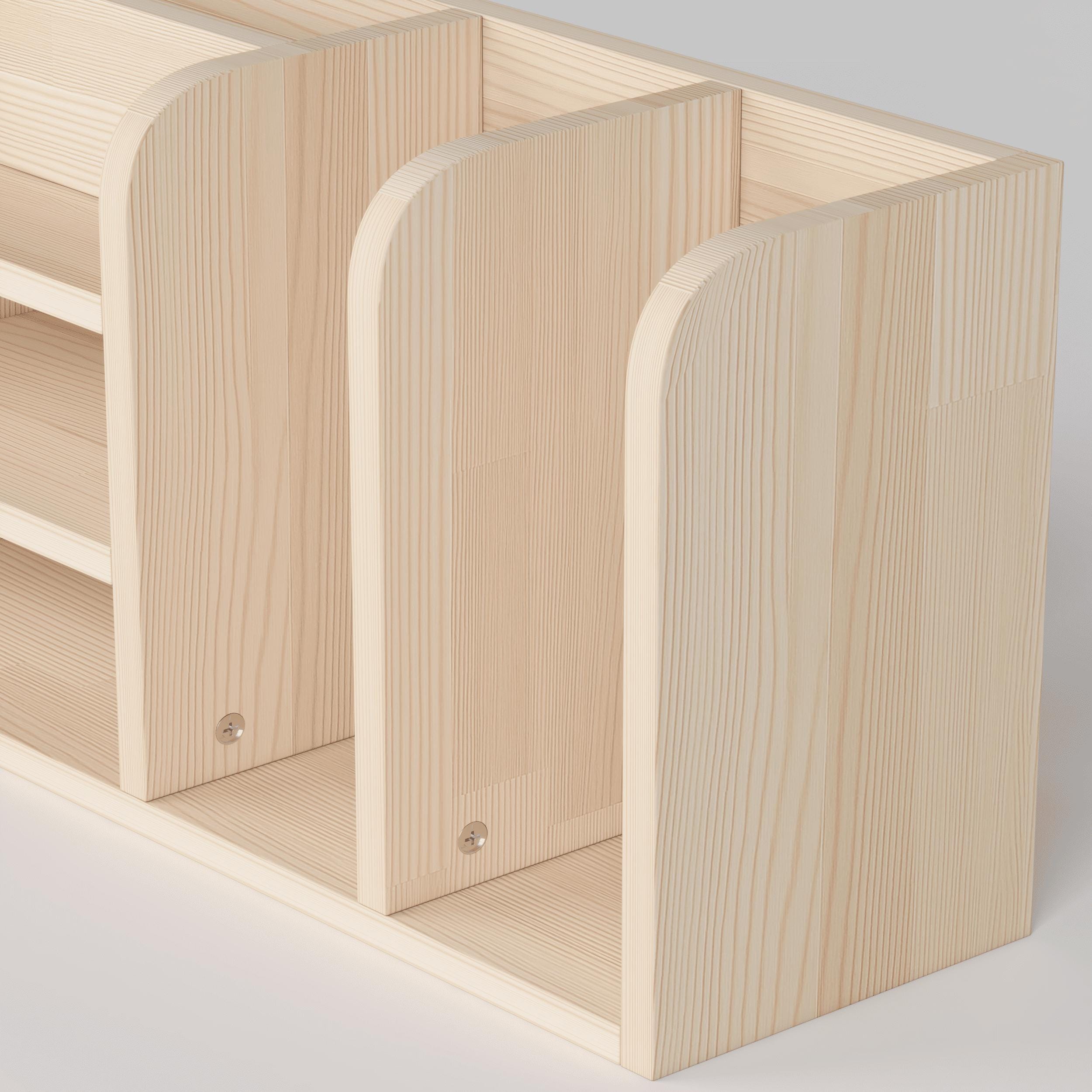 Handmade Pine Desk Shelf: Nordic Style Desktop Organizer