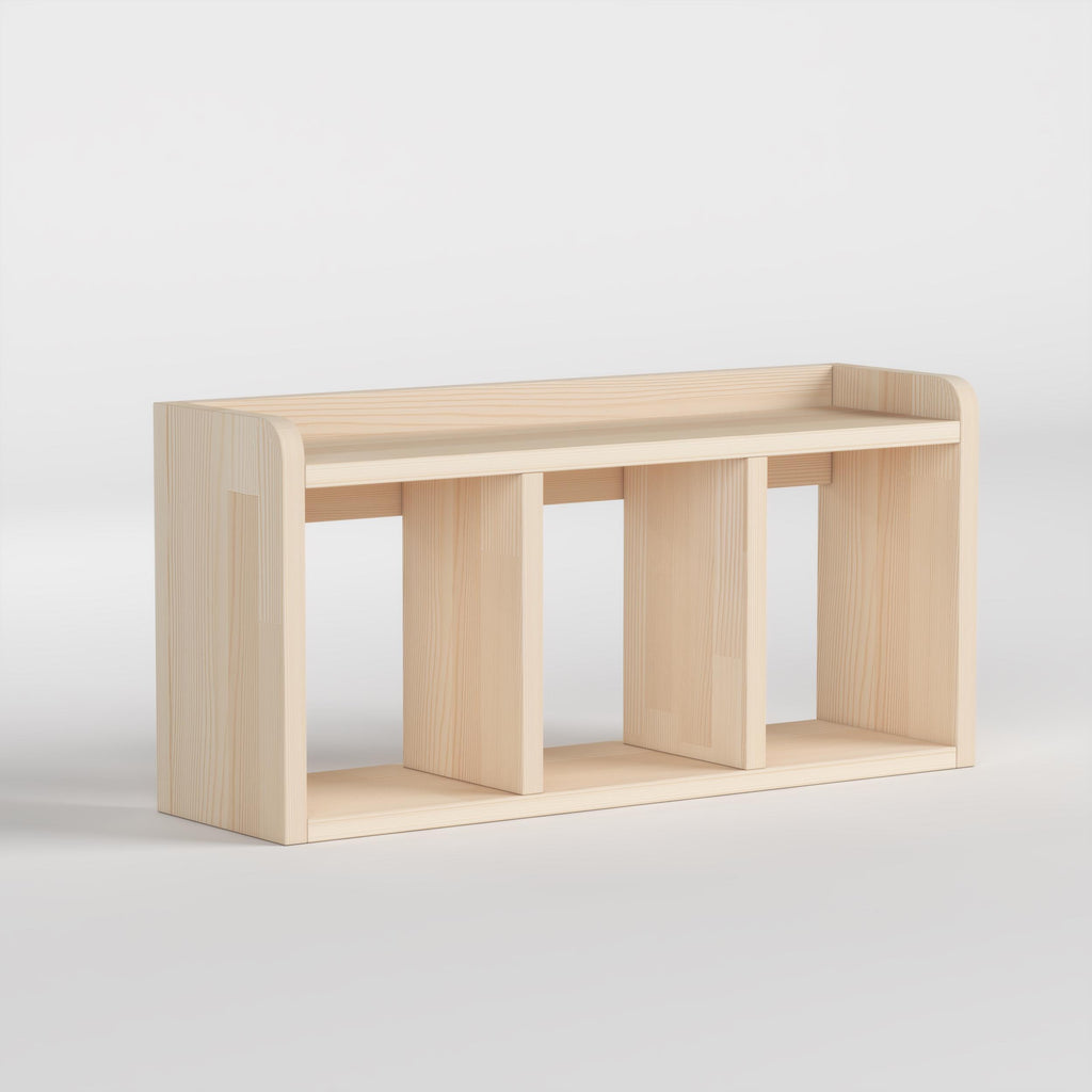 Solid Pine Desk Shelf | Minimalist Japandi Organizer | Eco-Friendly Home Office Storage