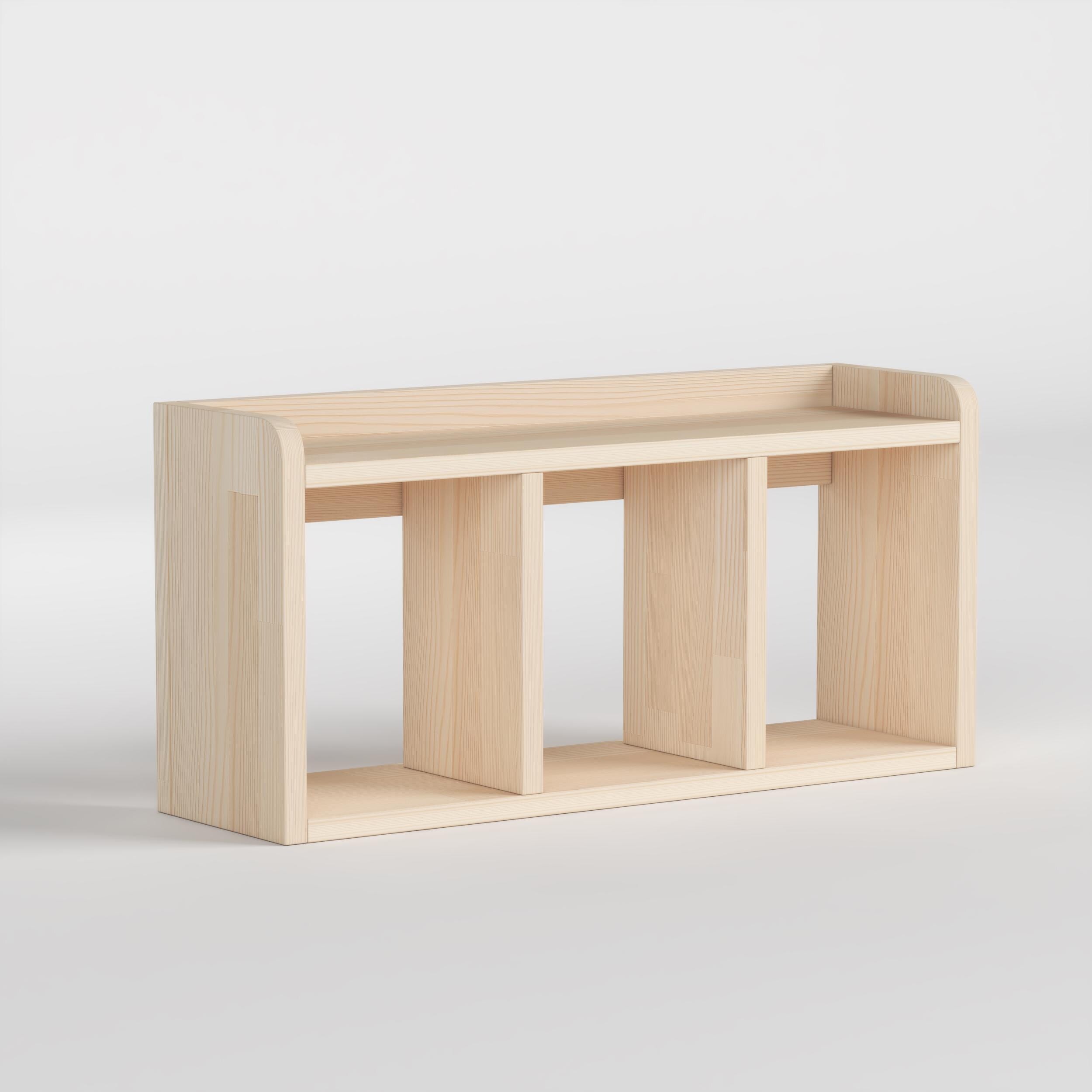 Solid Pine Desk Shelf | Minimalist Japandi Organizer | Eco-Friendly Home Office Storage