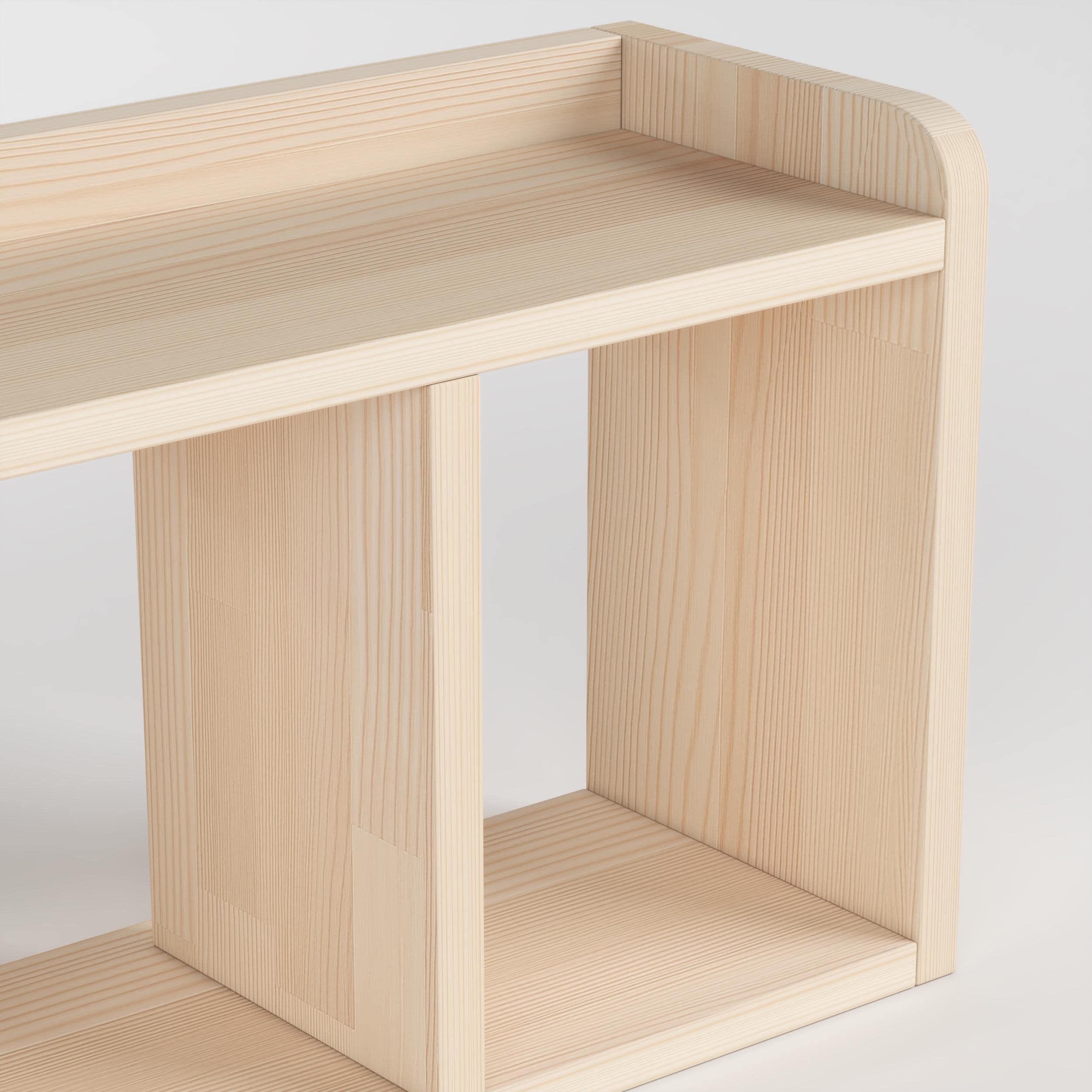 Solid Pine Desk Shelf | Minimalist Japandi Organizer | Eco-Friendly Home Office Storage