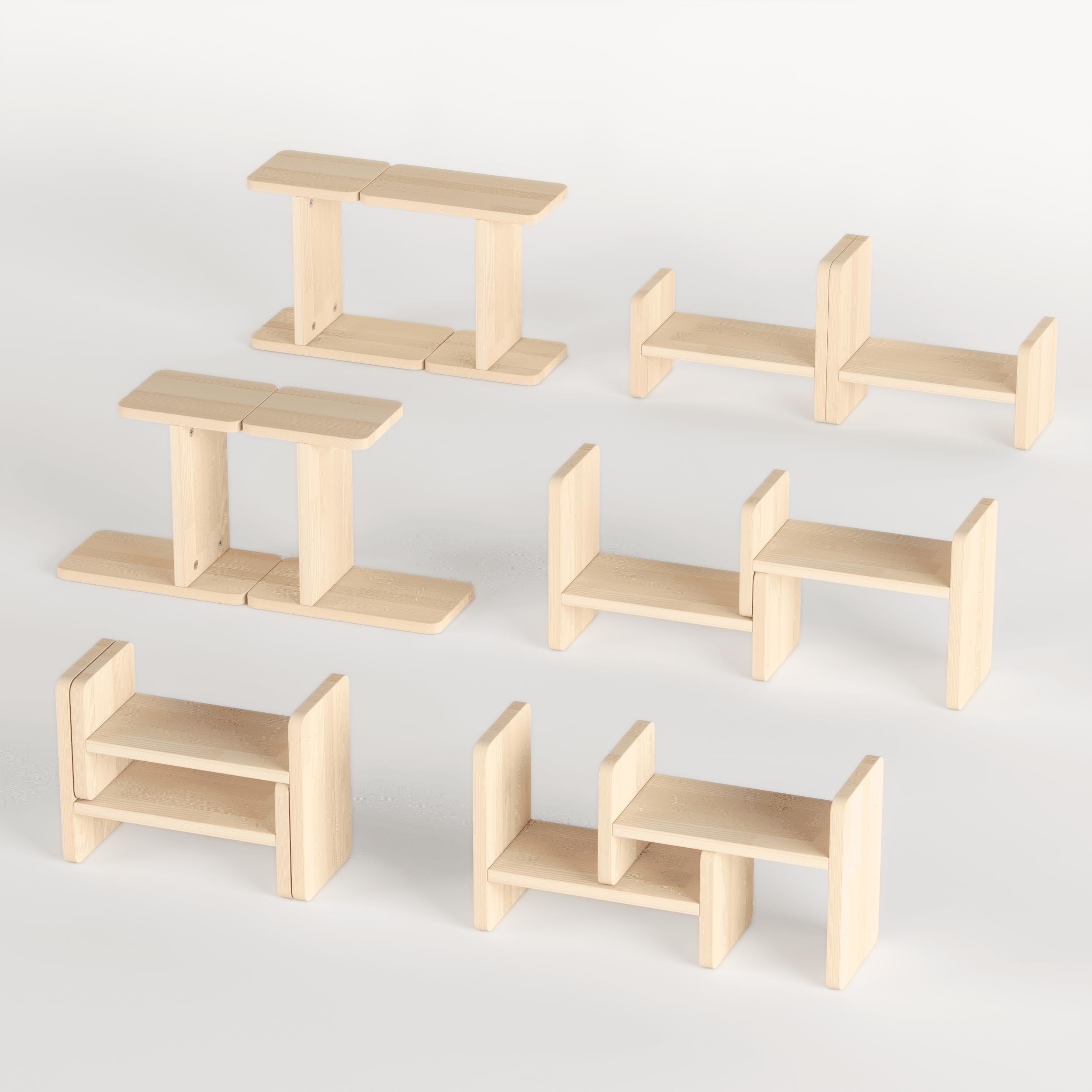 Handmade Solid Pine Desk Shelf: Minimalist Office Organizer