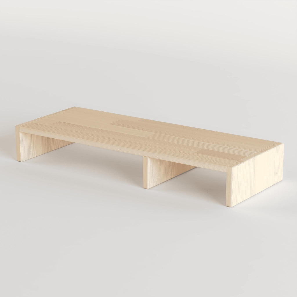 Handmade Solid Pine Wood Monitor Stand: Ergonomic Desk Riser